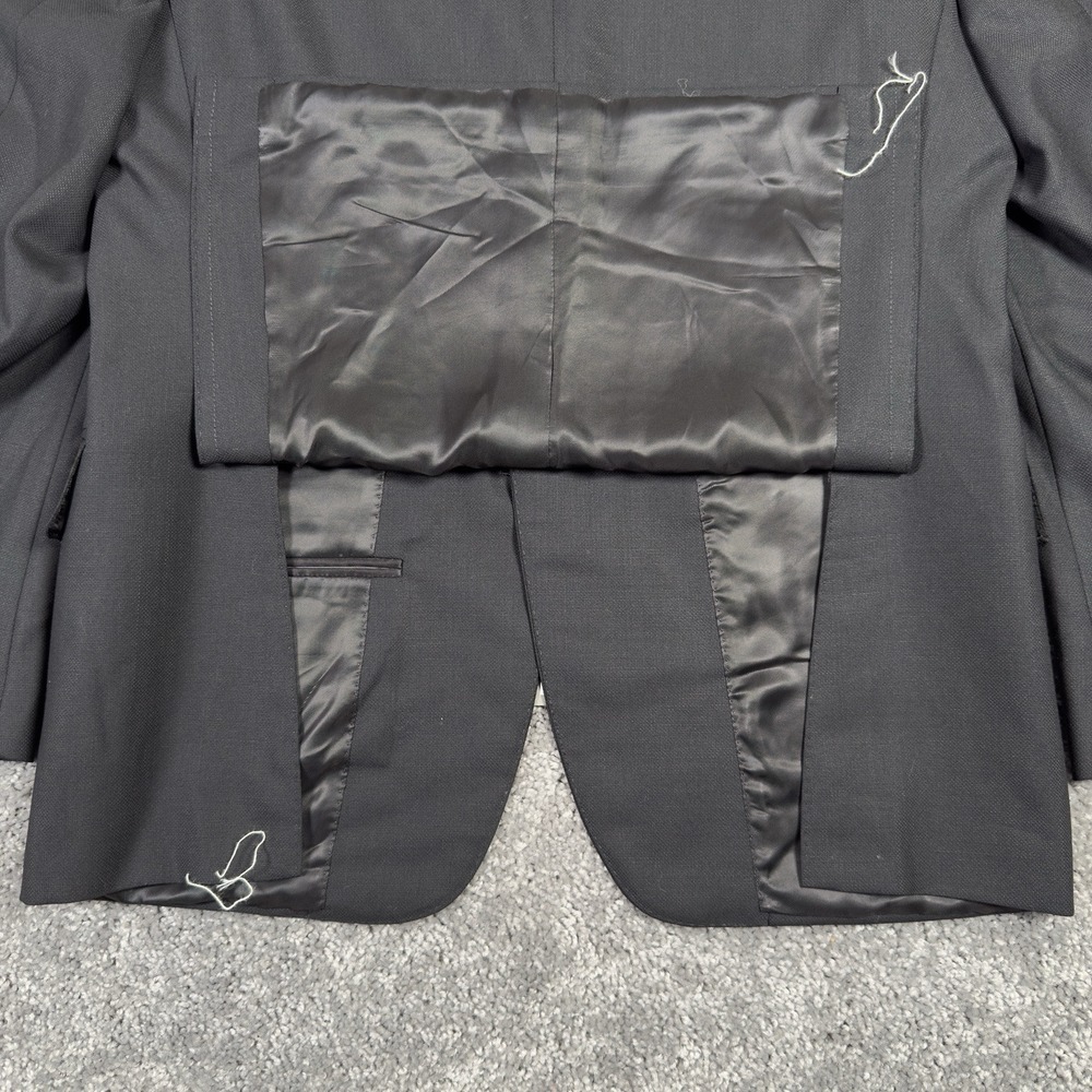 $1,545 CANALI TRAVEL WATER RESISTANT Black Wool Blazer 38 (EU 46) Tacking Stitch - Picture 12 of 16